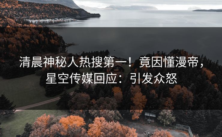 清晨神秘人热搜第一！竟因懂漫帝，星空传媒回应：引发众怒