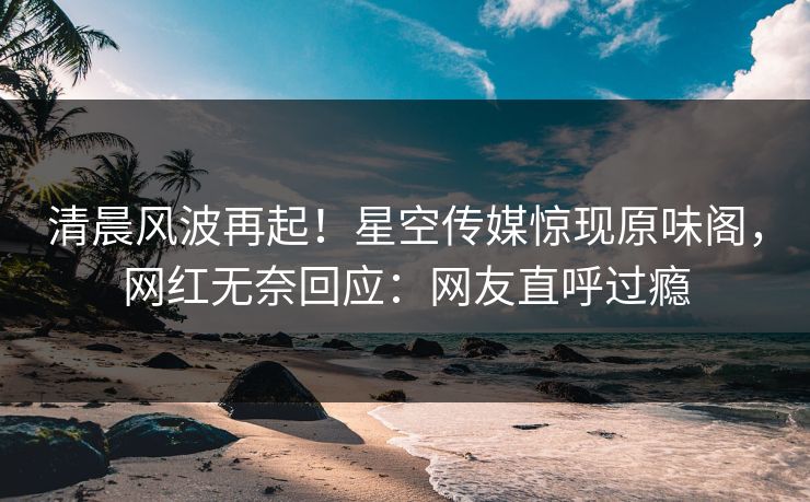 清晨风波再起！星空传媒惊现原味阁，网红无奈回应：网友直呼过瘾